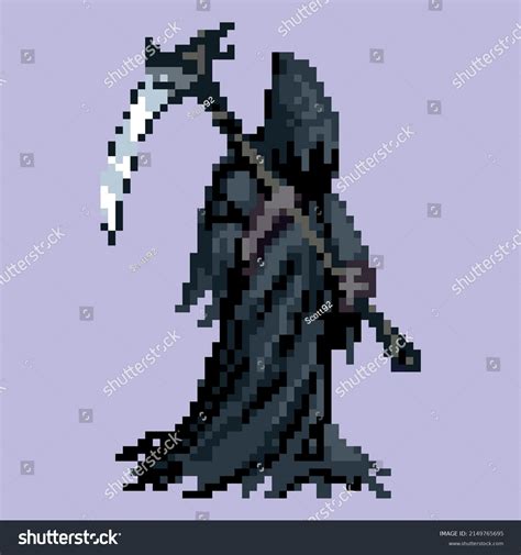 Pixel Art Style Grim Reaper Character Stock Vector (Royalty Free ...