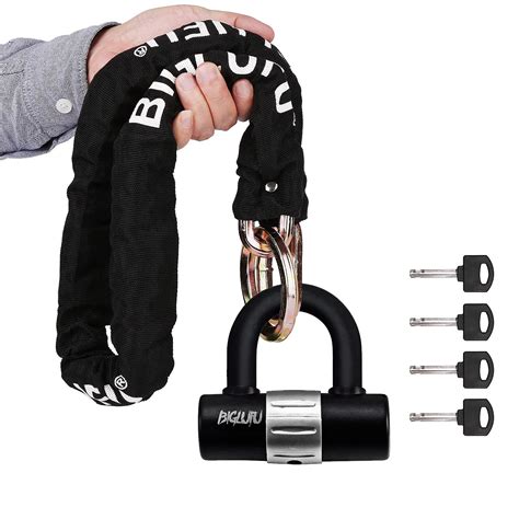 Buy BIGLUFU Motorcycle Lock Chain Locks Heavy Duty, 120cm/4ft Long, Cut ...