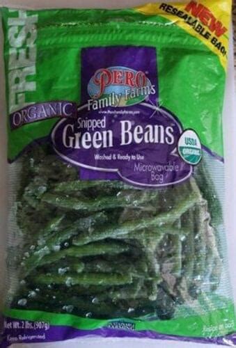 Pero Family Farms Organic Snipped Green Beans - 85 g, Nutrition ...