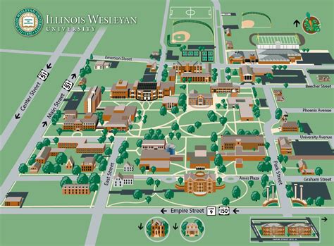 Wesleyan University Campus Map – Map Vector