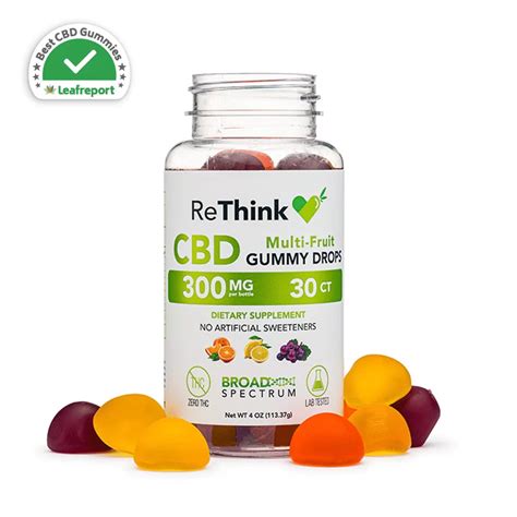 300mg CBD Gummy Drops - Multi-Fruit - 30ct » CBD ReThink