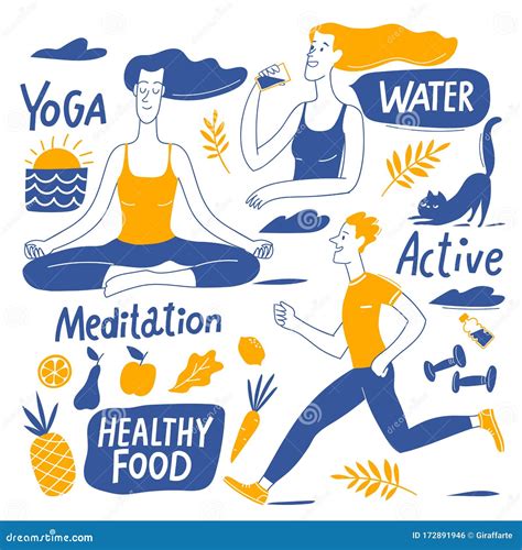 Healthy Lifestyle Motivational Vector Design with Elements and ...