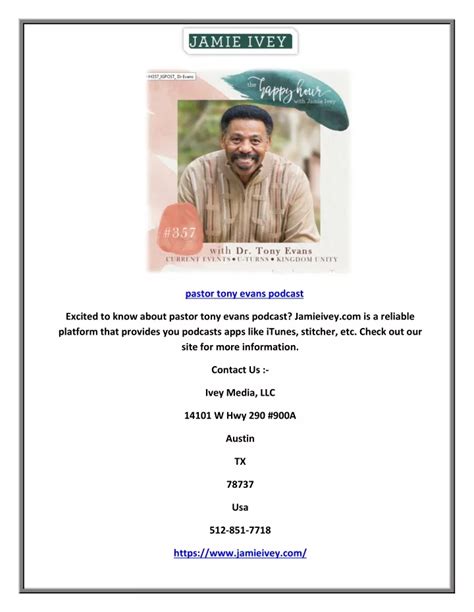 PPT - Pastor Tony Evans Podcast | Jamieivey.com PowerPoint Presentation - ID:11081674