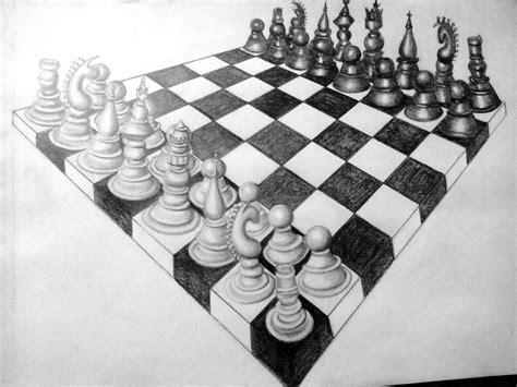 Chess Board Sketch at PaintingValley.com | Explore collection of Chess ...