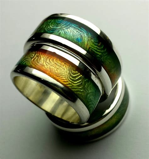 Sterling Silver Ring Engraved and Handpainted With - Etsy