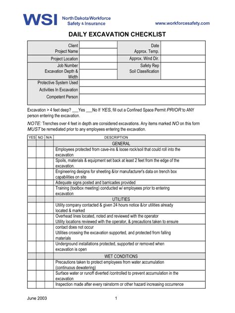 Excavation Checklist Pdf Fill Online Printable Fillable Blank | The Best Porn Website