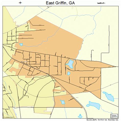 East Griffin Georgia Street Map 1325440