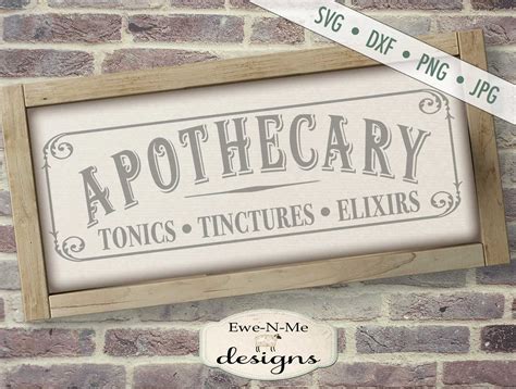 Apothecary svg - tonic tincture elixir SVG - Pharmacy svg - Apothecary Sign svg