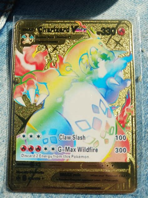 Mavin | Pokémon Charizard Vmax Gold Foil Fan Art Card