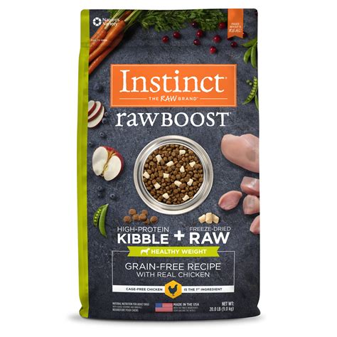 Instinct Raw Boost Healthy Weight Grain Free Recipe with Real Chicken Natural Dry Dog Food, 20 ...