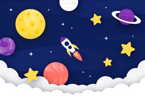 Free Vector | Paper style galaxy background