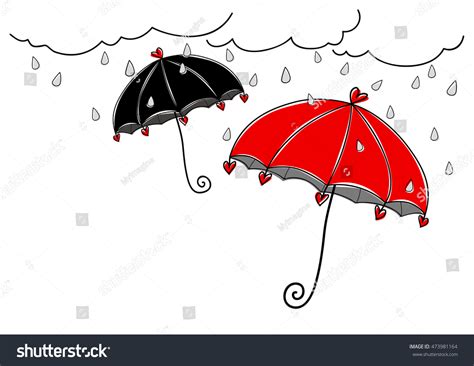 Hand Drawn Umbrella Rainy Day On Stock Vector (Royalty Free) 473981164 ...