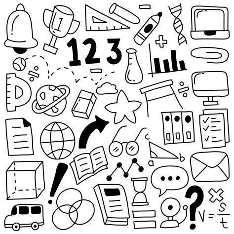 Education Doodle Icons 2095401 Vector Art at Vecteezy