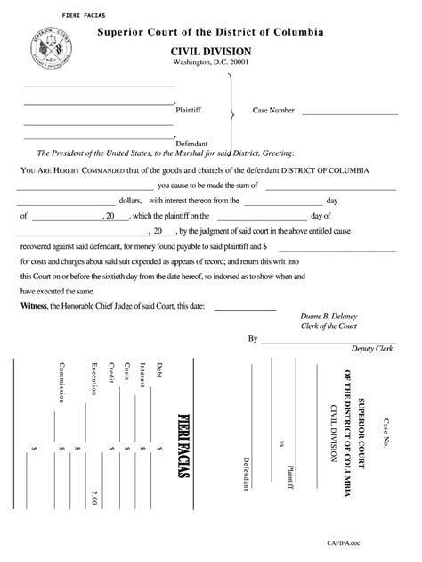 Superior Court of the District of Columbia Civil DC Courts Form - Fill ...