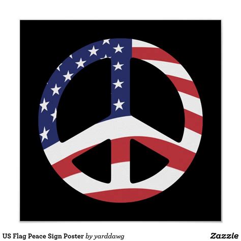 US Flag Peace Sign Poster | Peace posters, Poster prints, Peace