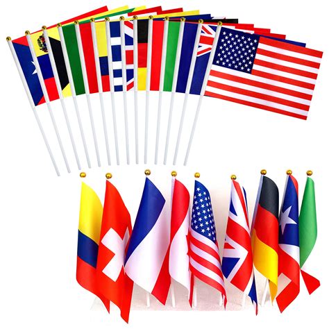 Buy TSMD 200 Countries International World Stick Flag Small Mini Hand Held Flags,All Countries ...