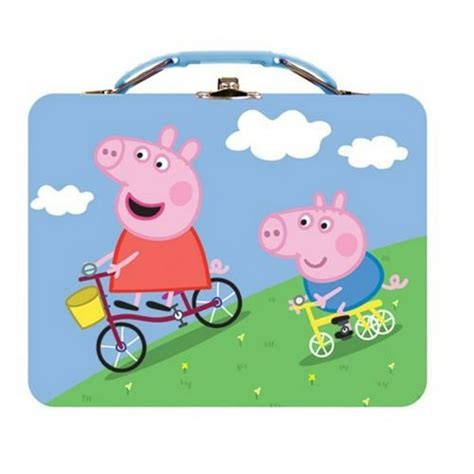 Peppa Pig Large Carry All Tin Lunch box- Blue - Walmart.com - Walmart.com