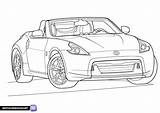 Nissan 370z Blueprint Roadster Drawing Blueprints Sketch Coloring Page sketch template