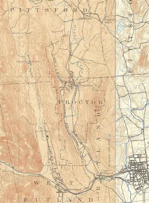 Proctor VT 1897 USGS Old Topo Map - Town Composite Rutland Co. - OLD MAPS