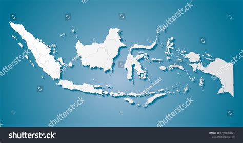 Detailed Vector Indonesia Country Border Map Stock Vector (Royalty Free ...