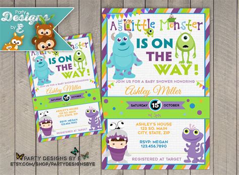 Monsters Inc. Baby Shower Invitation A Little Monster baby | Etsy