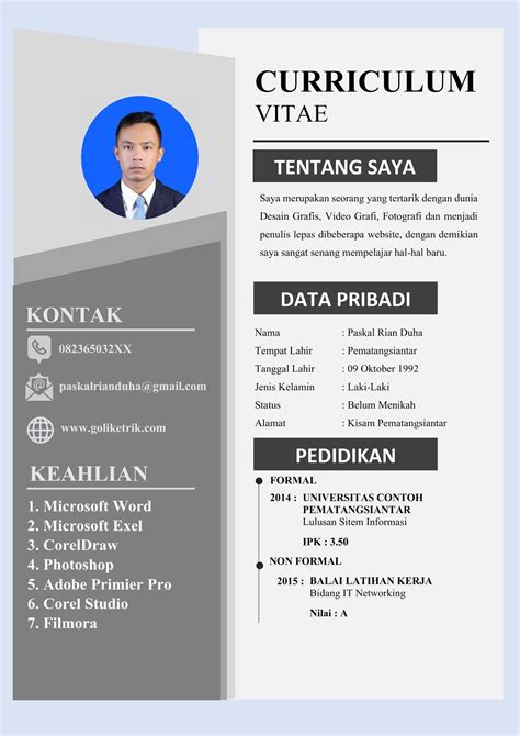 Cv Template Keren | Free Resume Templates