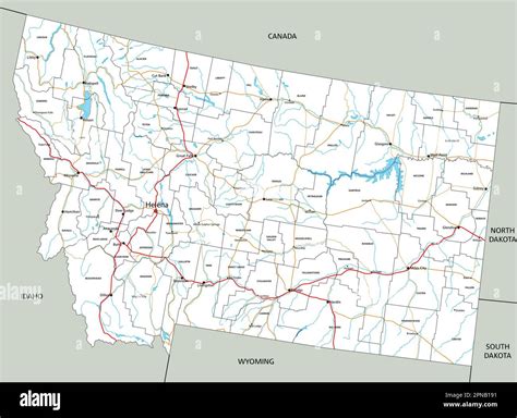 High detailed Montana road map with labeling Stock Vector Image & Art - Alamy