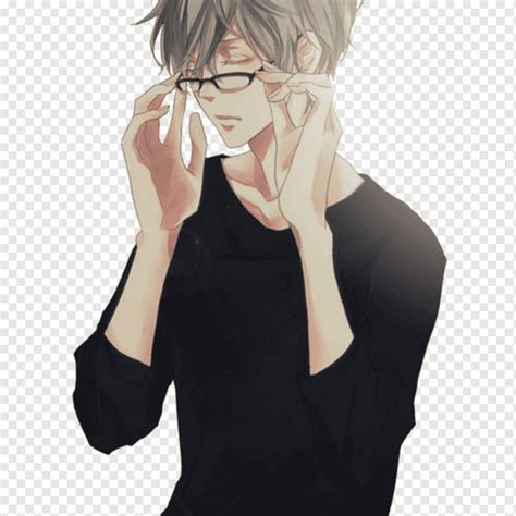 Anime Male Manga Nerd Boy, Manga boy, child, black Hair, hand png | PNGWing