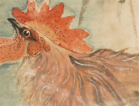 Chinese Rooster Painting, Watercolor