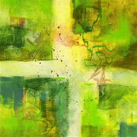 Green Light Abstract Painting by Nancy Merkle
