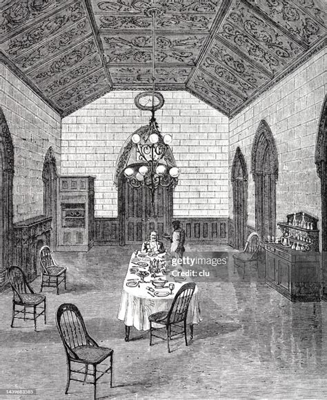 New York City Prison Of William Tweed Dining Room 1874 High-Res Vector ...