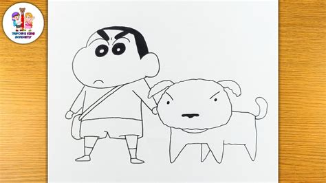 Cómo dibujar a Shinchan y Shiro Dibujo