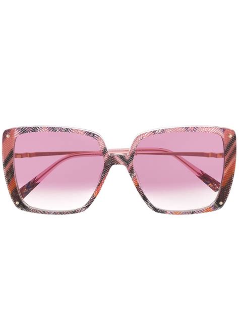 Missoni Eyewear Abstract Print Oversized Sunglasses In Pink | ModeSens