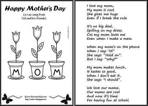 Enjoy Teaching English: MOTHER'S DAY SONG (for kids)