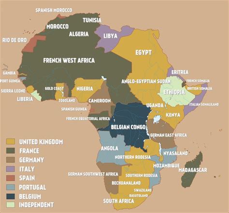 A Map Of Colonial Africa Just Before The Outbreak Of World War I