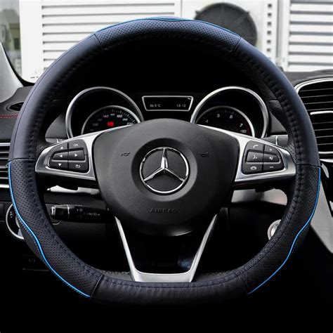 D shape genuine leather steering wheel Cover for mercedes benz GLA GlE ...