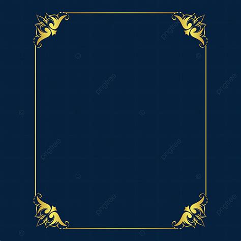 Royal Gold Frame Vector PNG Images, Royal Gold Border Frame Png Element ...