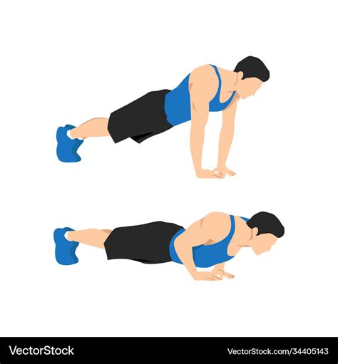 Man doing diamond push up exercise Royalty Free Vector Image