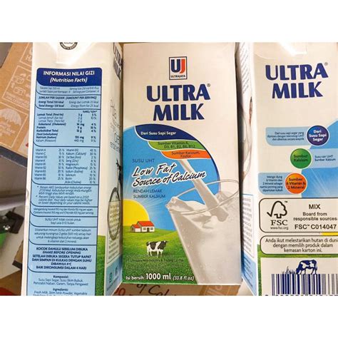 Kandungan Gizi Susu Ultra Milk Low Fat - Homecare24