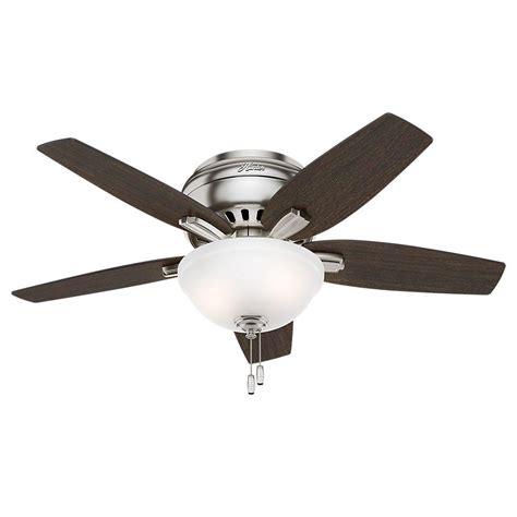 Hunter Newsome 42 in. Indoor Low Profile Brushed Nickel Ceiling Fan ...