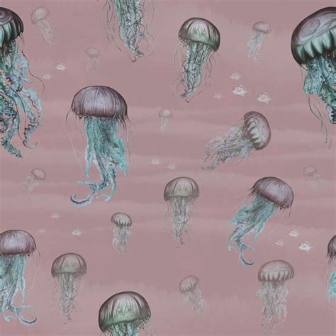 Premium Photo | Wallpaper pattern of jellyfish in the depths of the ...