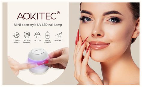 Amazon.com: Aokitec UV Light for Nails, Mini UV LED Nail Lamp Portable ...