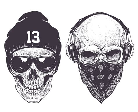 Download Skull Gangster Vector Rap Gangsta Drawing Clipart PNG Free | FreePngClipart