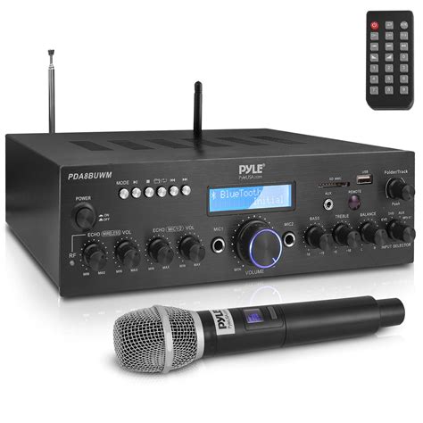 Buy Pyle Wireless Microphone Bluetooth Amplifier - 200W Peak Power Dual ...