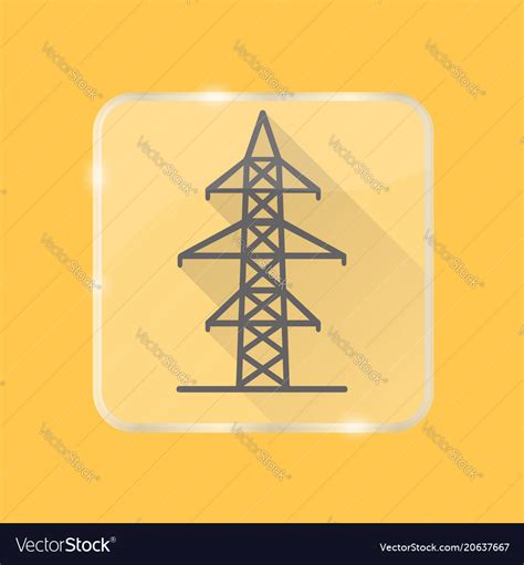 Power line transmission tower silhouette icon Vector Image