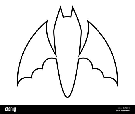 halloween bat outline vector design isolated on white backgroud Stock ...