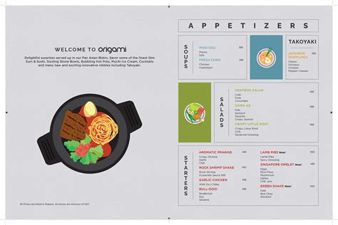 Menu Design | Origami Restaurant on Behance