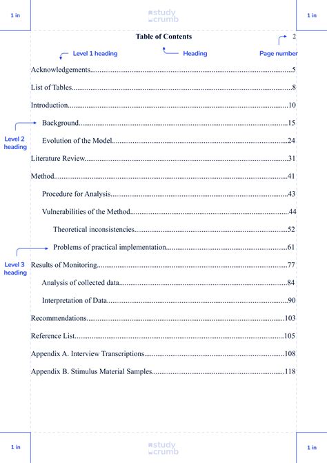 APA Table of Contents Writing Guide (+ Example) - StudyCrumb