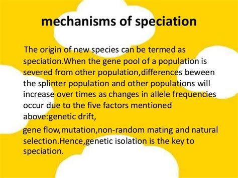 Mechanisms of-speciation