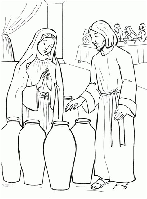 Jesus Turns Water Into Wine Coloring Pages - Coloring Home